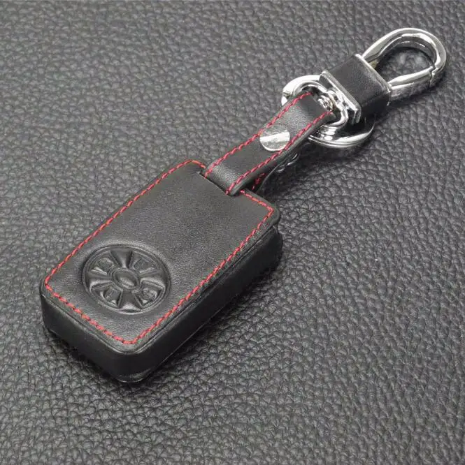 black Кожаный чехол для ключей автомобиля для Toyota RAV4 2009 10 2011 RAV 4 Yaris eliz 4 кнопки умный пульт дистанционного управления Fob чехол Брелок защитная сумка - Название цвета: black