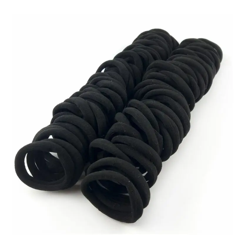 

50 Pcs/Lot Black Colorful Scrunchies Ponytail Holders Rubber Band White Hair Ties Gum Seamless Elastic Hair Bands For Girl Women