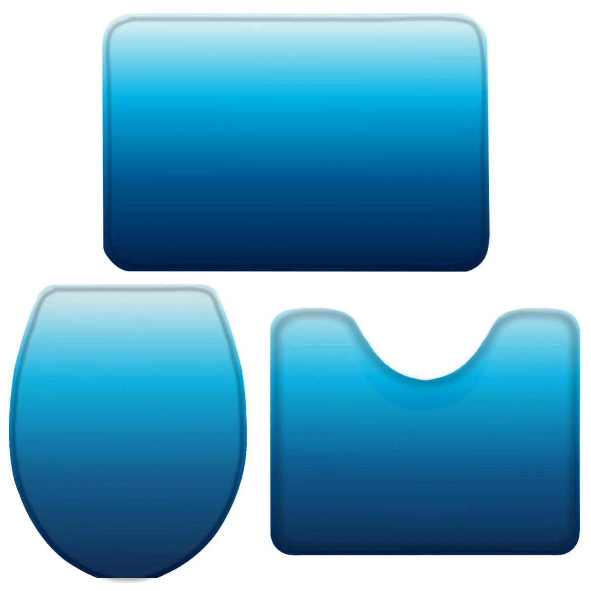 Набор для ванной из 3 предметов морской синий градиент Летний набор покрывало