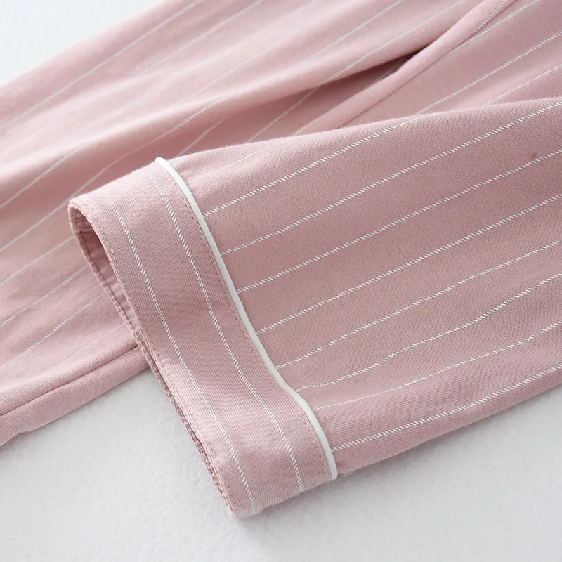 Пижамный комплект из хлопка и длинных брюк на осень зиму домашний костюм для