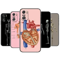 human anatomy medical for xiaomi redmi note 10s 10 9t 9s 9 8t 8 7s 7 6 5a 5 pro max soft black phone case