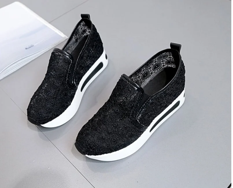 Модная женская дышащая сетчатая кружевная обувь Женская милая для медсестры