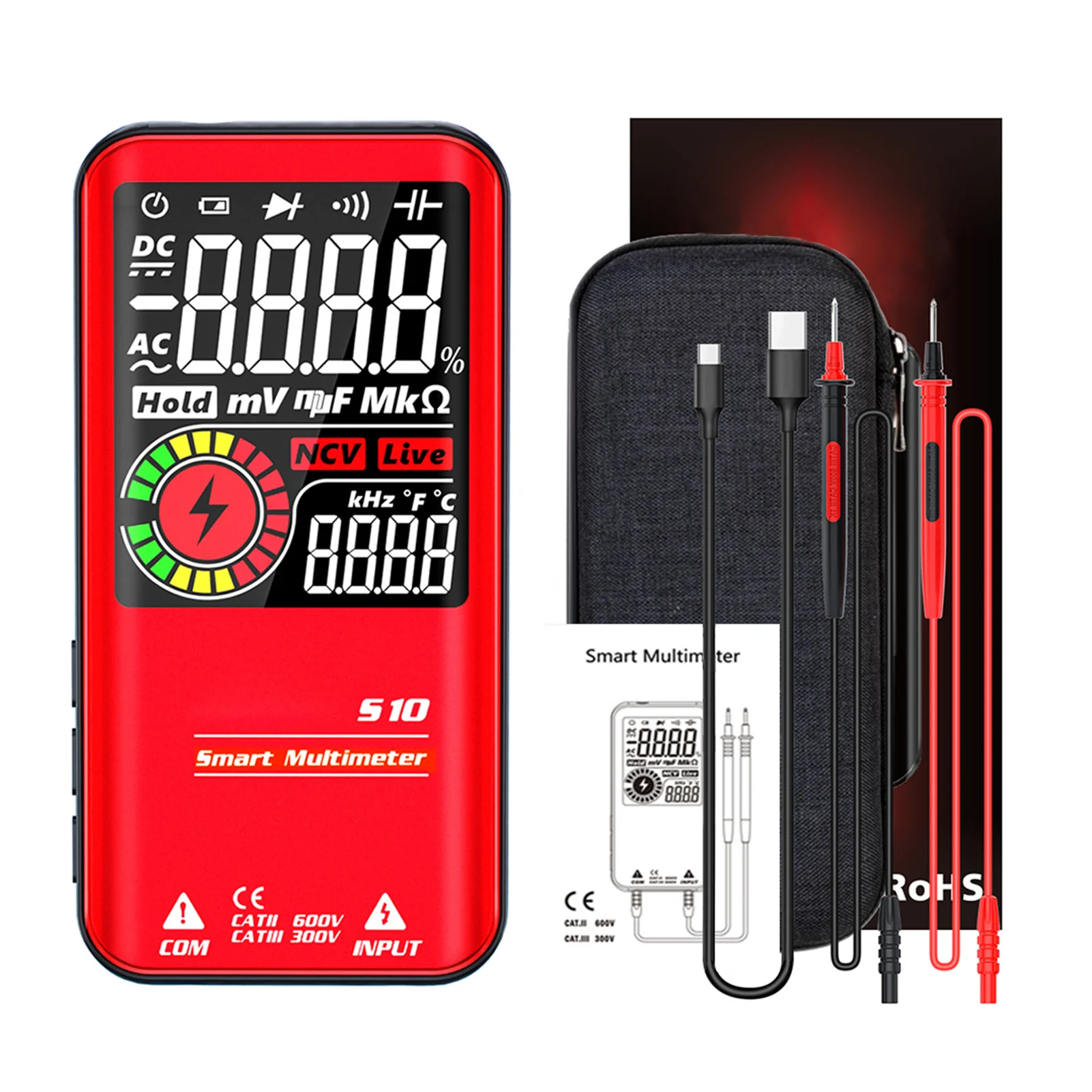 

Цифровой мультиметр напряжения переменного и постоянного тока, умный автоматический выбор диапазона бесконтактного индикатора напряжени...