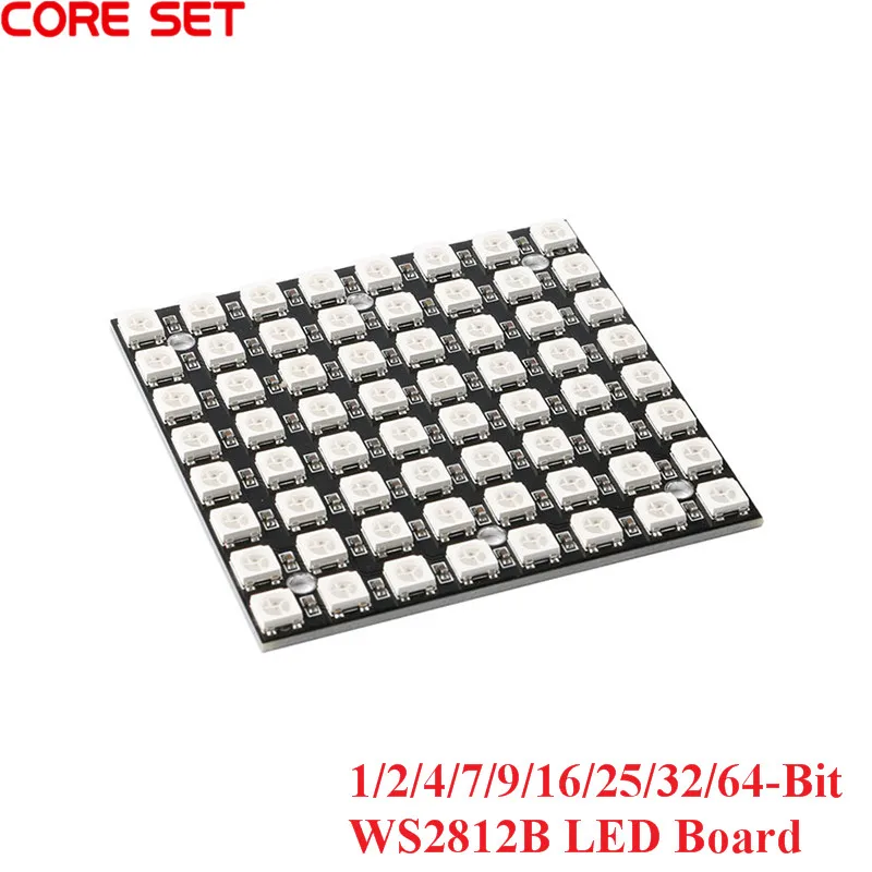 Макетная плата WS2812B WS2812 32/64 RGB светодиодсветодиодный круглый модуль с