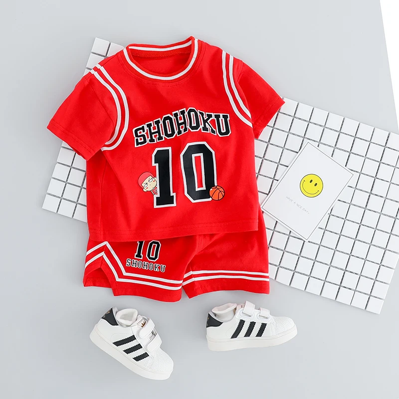 2021 Summer Toddler Boy Sports Wear Clothing Set Children Football Uniforms Basketball T-shirt Boys Suit Kids Clothes |