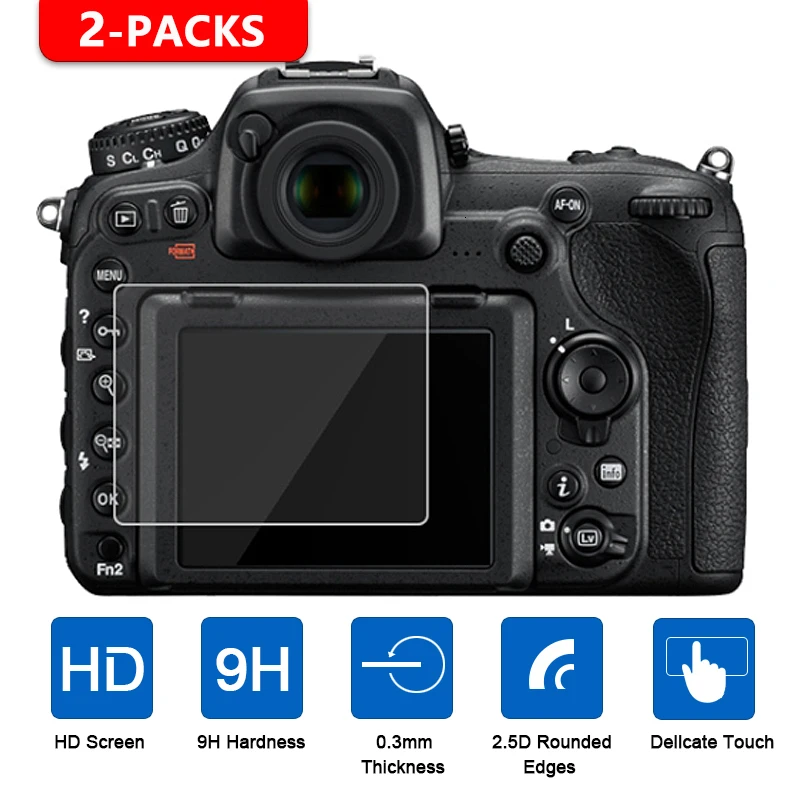 2 шт. для Nikon D7500 D7200 D7100 D5600 D5500 D5300 D3400 D3500 D850 D810 D800 D750 D610 D500 D5 защита экрана из