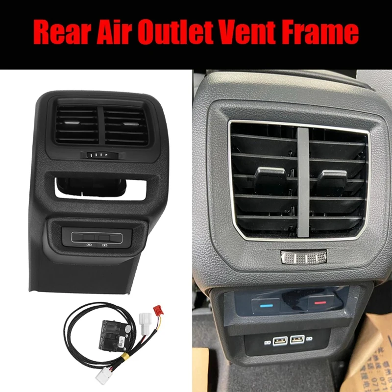 

Car Rear Air Outlet Vent Trim Frame Assembly Center Armrest with USB for Touran 2016-2021 5TD 863 298B