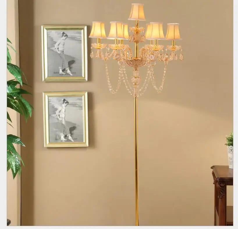 Современные декоративные хрустальные напольные лампы для спальни золотая
