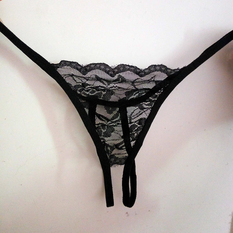 Women Sexy Lingerie Low Rise Lace Floral G String Thongs T Back Panties Mesh Thong Hollow Out Underwear