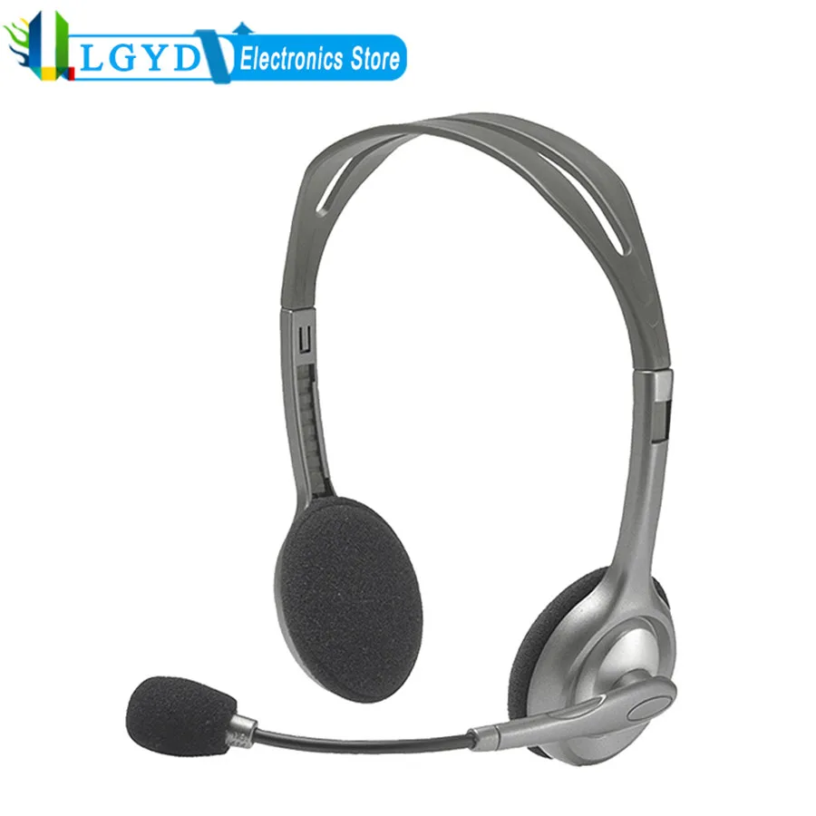 

Logitech H110 Headphone Dual 3.5mm Audio Plugs Stereo Headset Earphone with Microphone