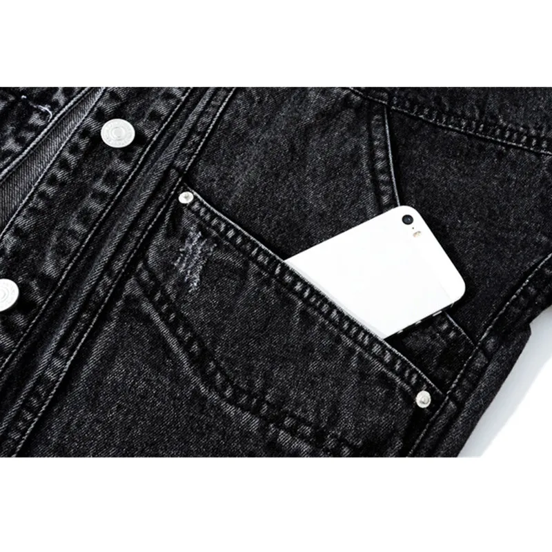 Куртка женская потертая из денима винтажная уличная одежда свободная короткая