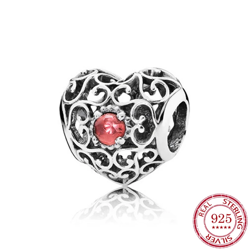 

100% 925 Sterling Silver December Love Birthday Stone Beads Charms Pendants fit Pandora Retractable Bracelet DIY Jewelry Gift