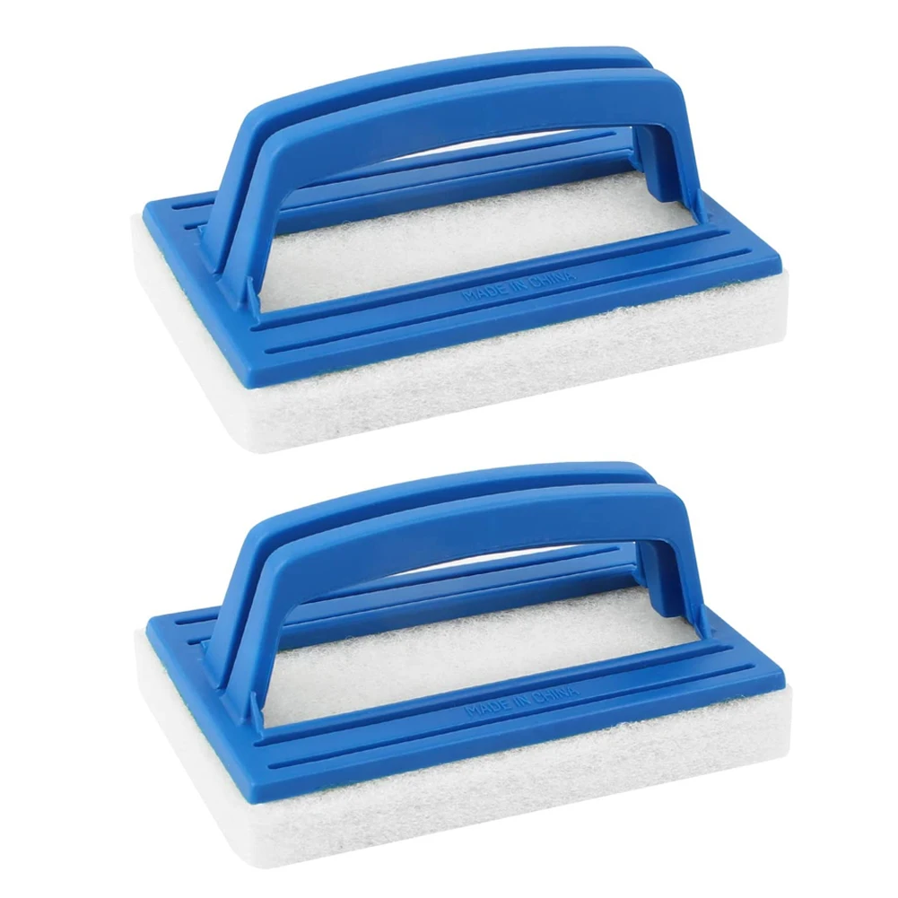 

2PCS Pool Wall Sponge Portable Pool Scrubbing Cleaning Tool Handle Pond Spa Swim Pool Cleaning Sponge Brush Tool Accessories