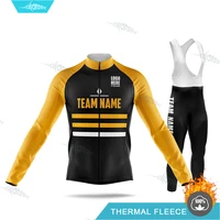 2021 cycling clothing long sleeve men jersey set team uniform custom racing sports team kit winter breathable casual wear