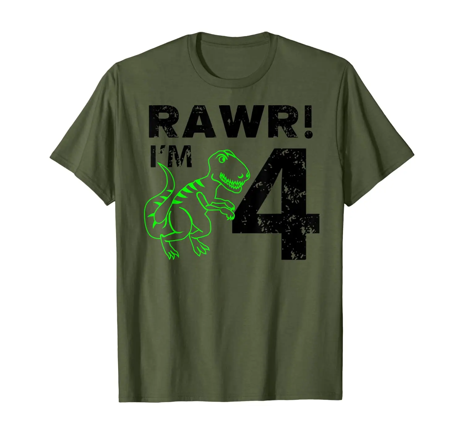 

4th Birthday Rawr I'm 4 | Four Year Old Dinosaur Gift T-Shirt