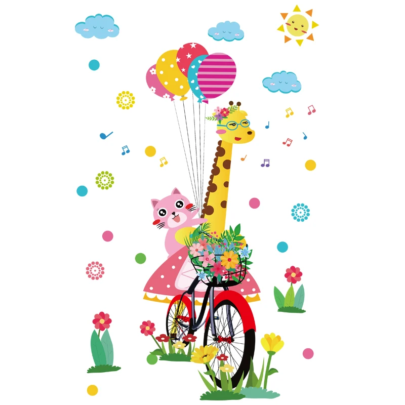 

DIY Cartoon Animal Wall Sticker Childern Rooms Home Decoration Poster and Print Mural