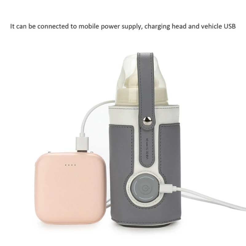 

USB Baby Bottle Warmer Infant Feeding Bottle Heating Insulation Cover Portable Travel Newborn Milk Warmer Thermostat