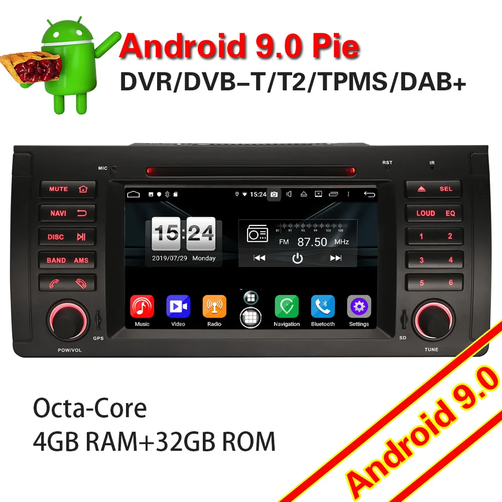 7753 Android 9 0 Автомагнитола автомобильный DVD-плеер для BMW 5 серии E39 E53 X5 M5 GPS радио
