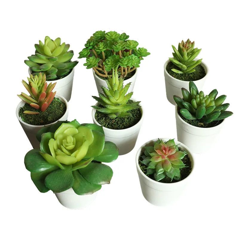 Искусственные суккулентные растения бонсай имитация алоэ лотоса латексные