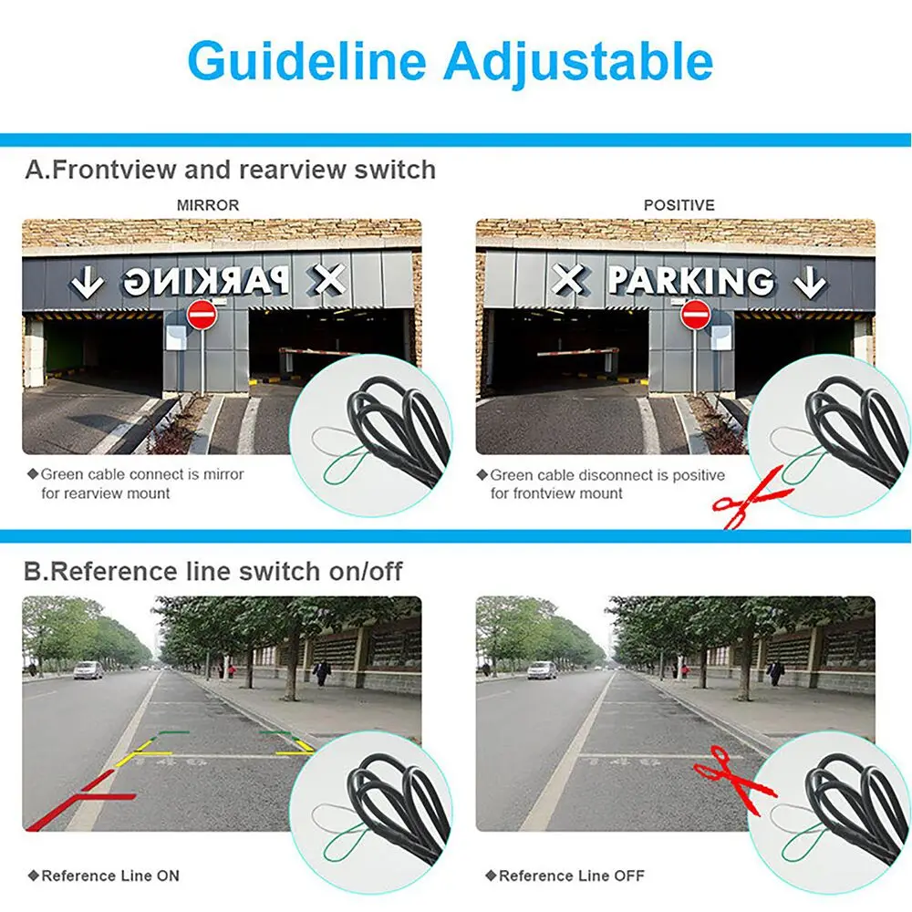 Автомобильная камера заднего вида LEXXSON с углом обзора 360 градусов CCD ночное