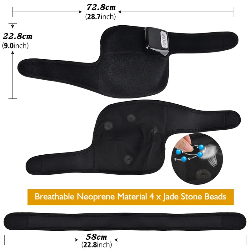Electric Heating Knee Massager Vibration Massage Infrared Joint Brace Elbow Shoulder Pain Relief Kneepad Leg Relaxation | Красота и