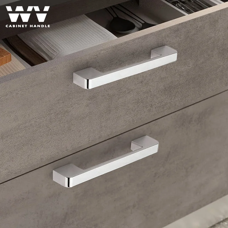 Ручки для шкафа WV из цинкового сплава дверей кухонного хромированные ручки