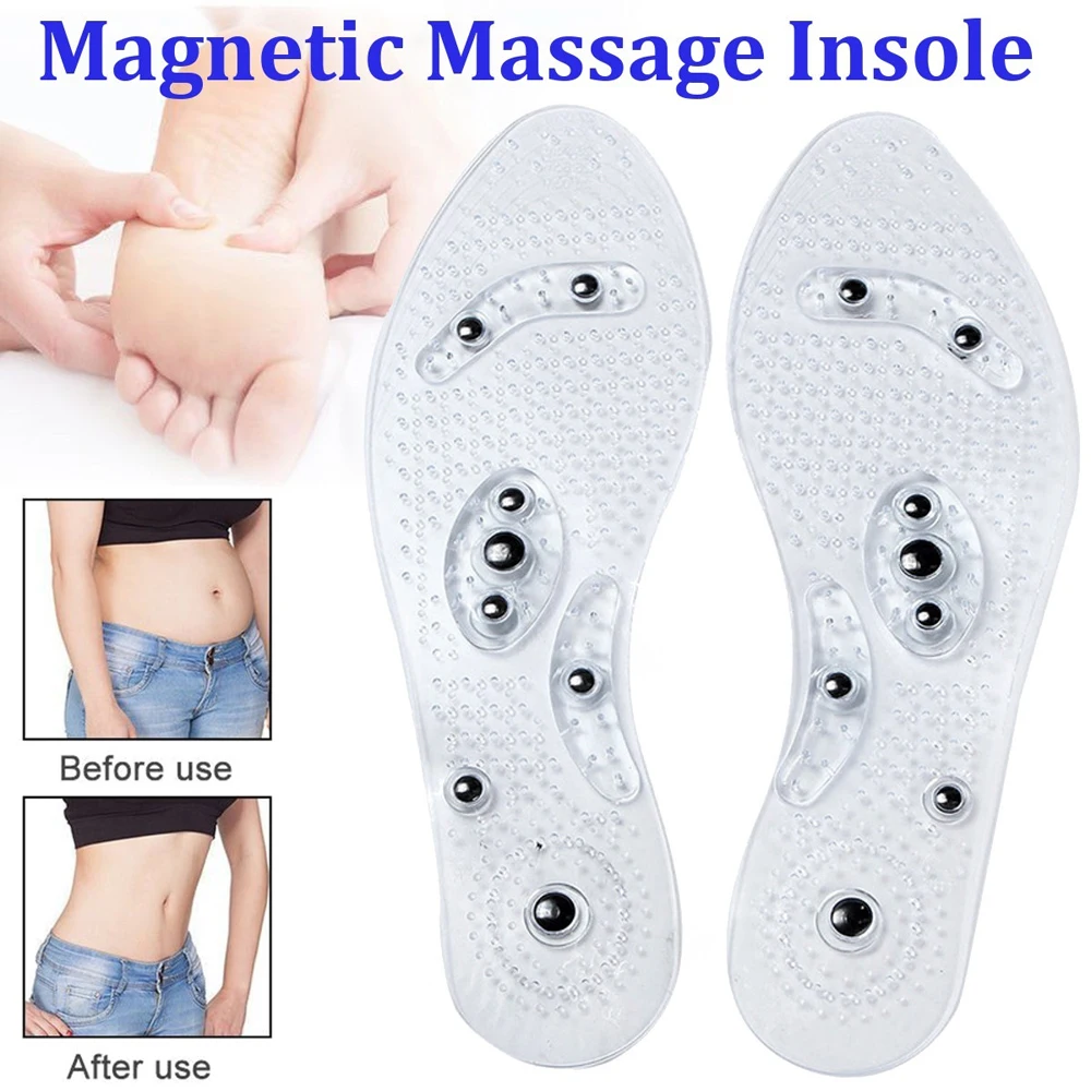 

Transparent PVC Magnetotherapy Insole Equipped with 8 Magnet Massage Inner Sole Magnetite Breathable Vibration-absorptive