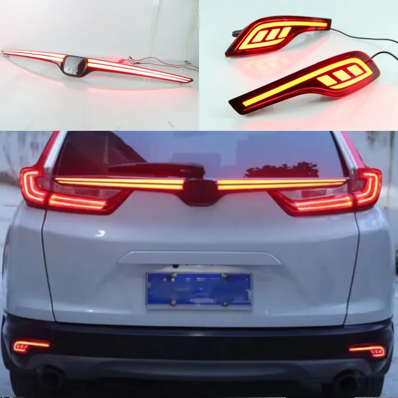 

For Honda CRV CR-V 2017 2018 2019 Multi-function LED Rear Bumper Light Rear Fog Lamp Auto Bulb Brake Light Reflector