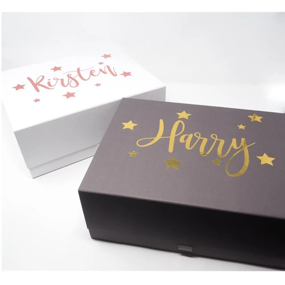 Фольгированная Золотая Подарочная коробка на день рождения персонализированные