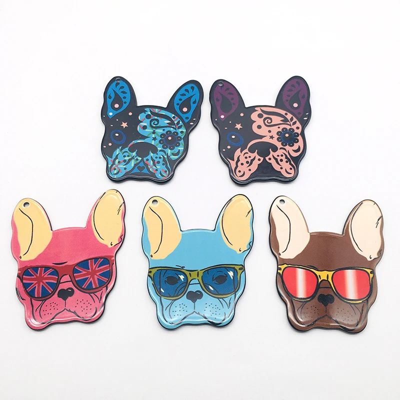 5 шт. акриловые подвески в виде французского бульдога мопса собака брелки серьги
