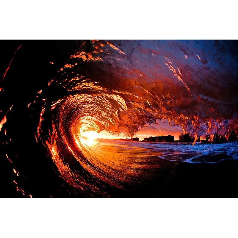 Nitree виниловый летний красивый пляж Новорожденный ребенок душ фон морская волна