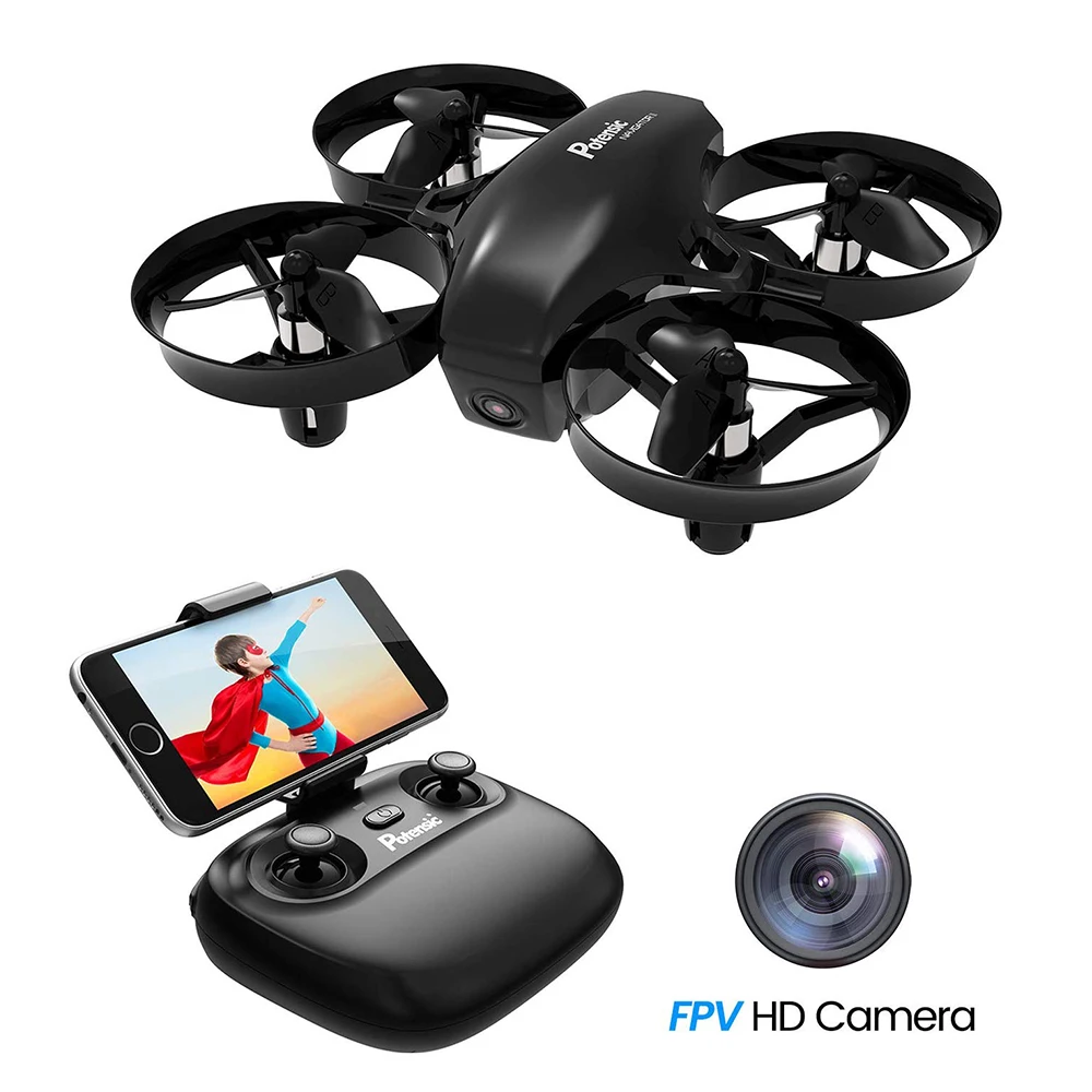 Potensic мини Дрон с камерой WiFi FPV Безголовый режим 2 4G RC Квадрокоптер дистанционным