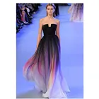 Вечерние платья с открытыми плечами, а-силуэт, градиентные модные платья для выпускного вечера, вечерние платья