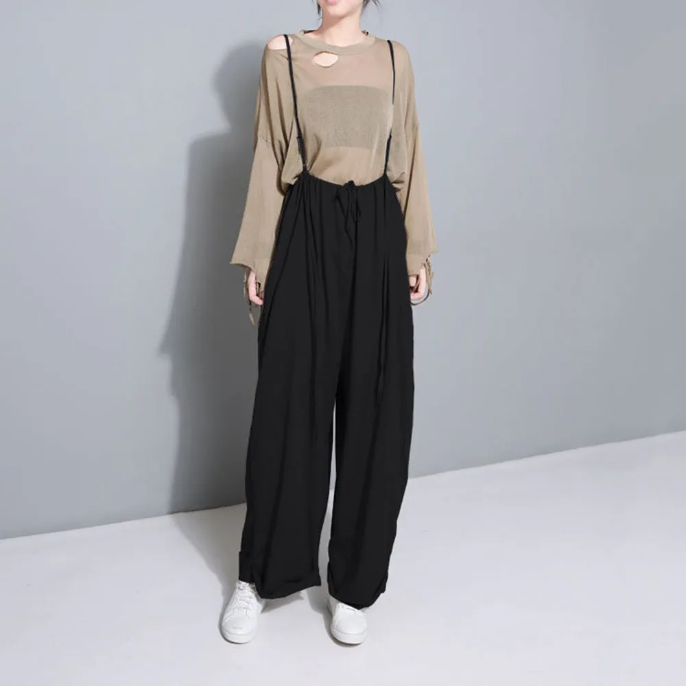 Женские Длинные Комбинезоны без рукавов Элегантные повседневные льняные