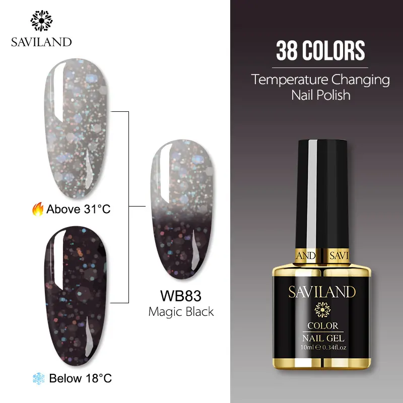 10ml WB83 Saviland 15 мл Хамелеон цвета УФ Гель-лак для ногтей изменение температуры Цвет гель лак термо Полупостоянный Лаки лак для ногтей - Цвет: 10ml WB83