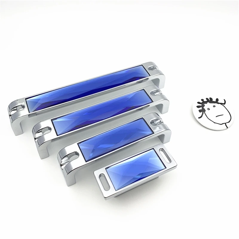 

LCH цветные хрустальные ручки в современном стиле ручки для шкафа комод Дверная ручка для шкафа тянущаяся Серебряная основа