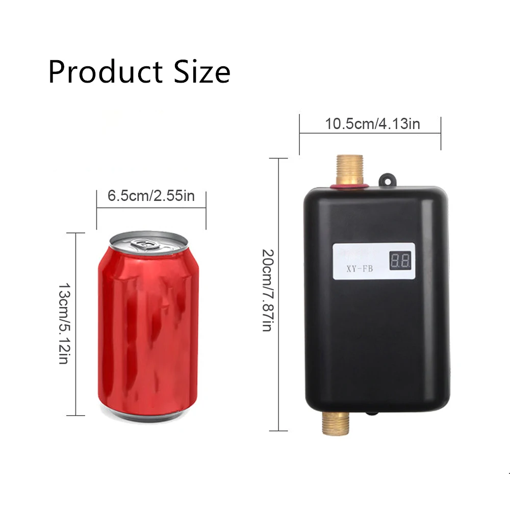 Водонагреватель проточный Электрический 220 В 3800 Вт с цифровым дисплеем | Бытовая