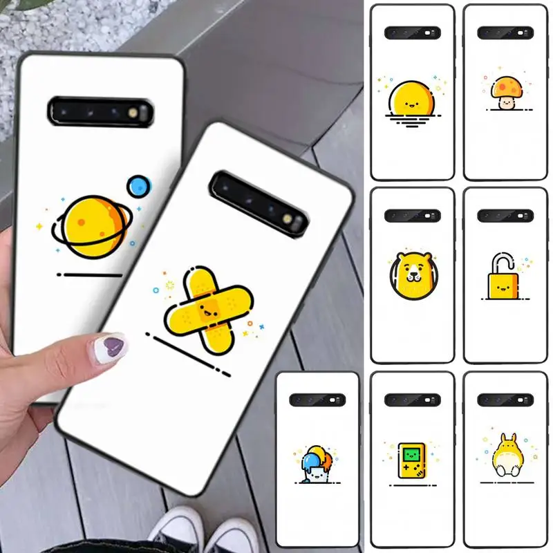 Милые иллюстрированные значки роскошный брендовый чехол для Samsung Galaxy S8 S9 S10e S20 PLUS