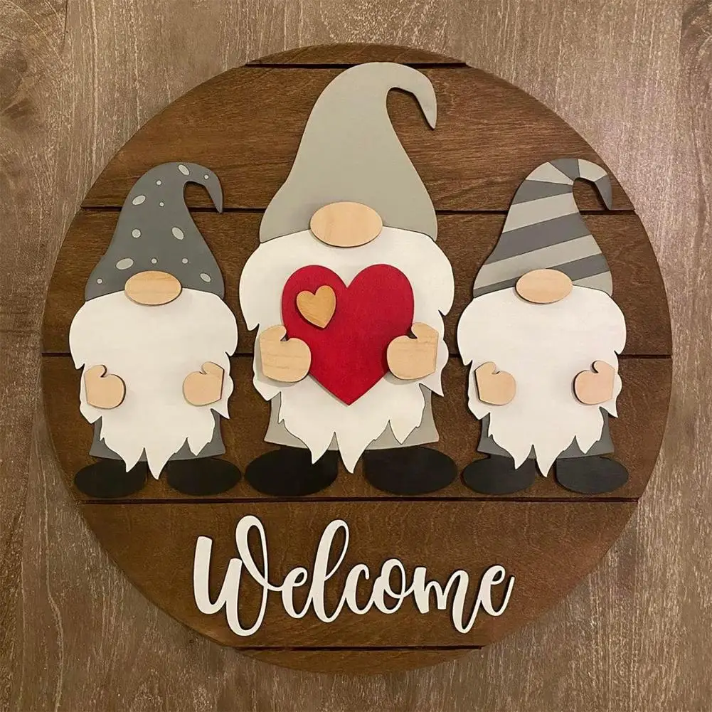 

Door Hanger Seasonal Welcome Sign with Interchangeable Holiday Pieces for Front Door Porch Hanging Handmade