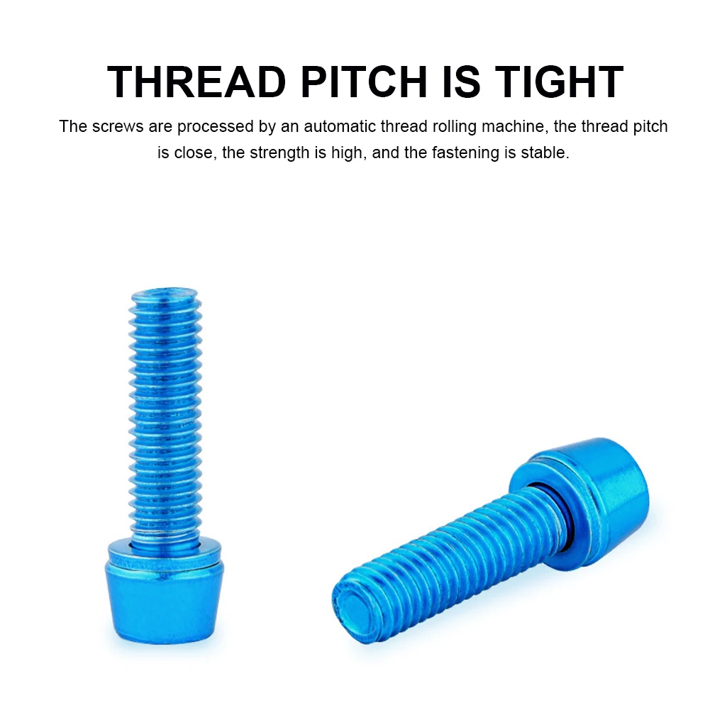 6pcs/set MTB Stem Bicycle Handlebar Titanium Bike Screws Colorful Stainless Steel Bike Screws M5*18MM Stem Riser Screw In Bolts