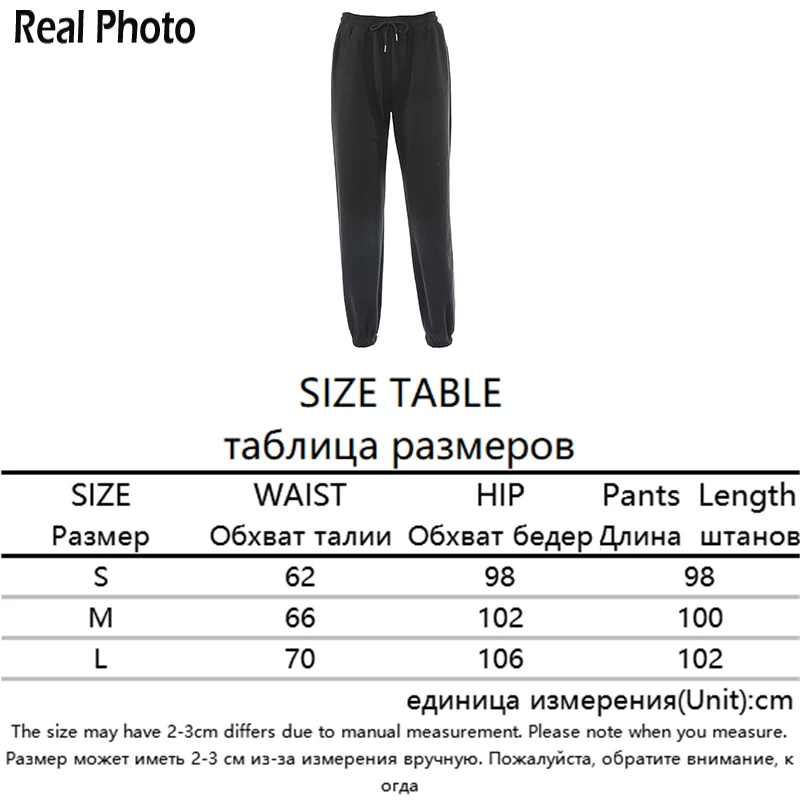 

2020 Streetwear Loose joggers Trousers Basic Pantalon Casual Solid Drawstring Elastic High Waist Sweatpants Women