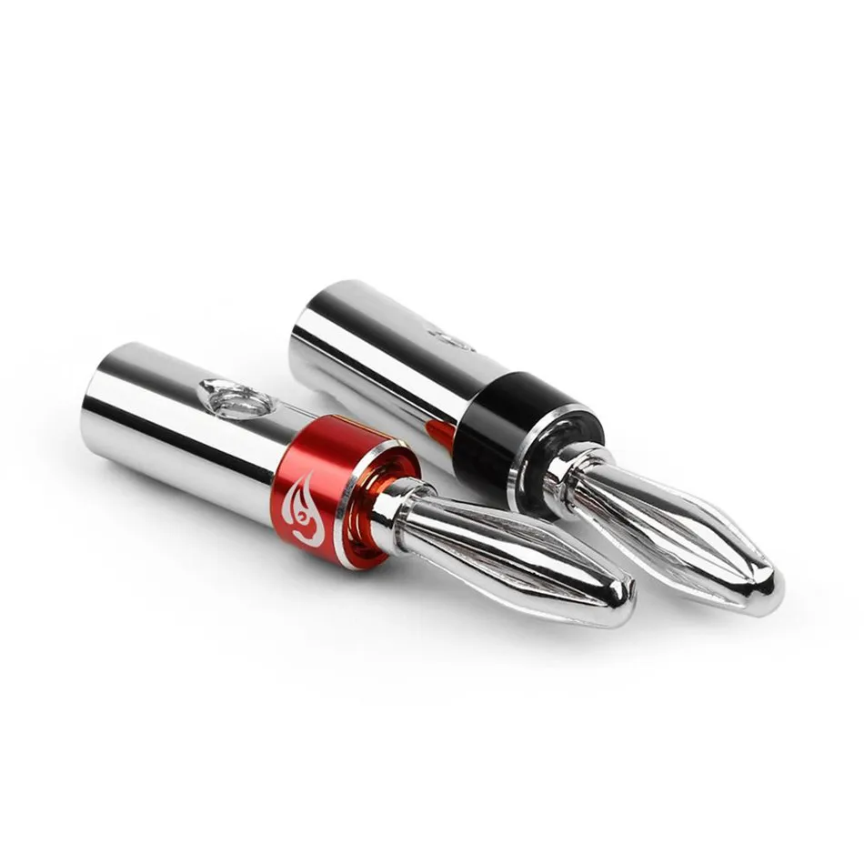 Вилка банан с родиевым покрытием шуруп для динамика Hi Fi стерео адаптер разъемы