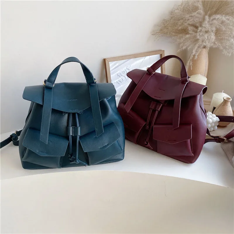 Классический женский рюкзак модная однотонная дорожная сумка повседневный