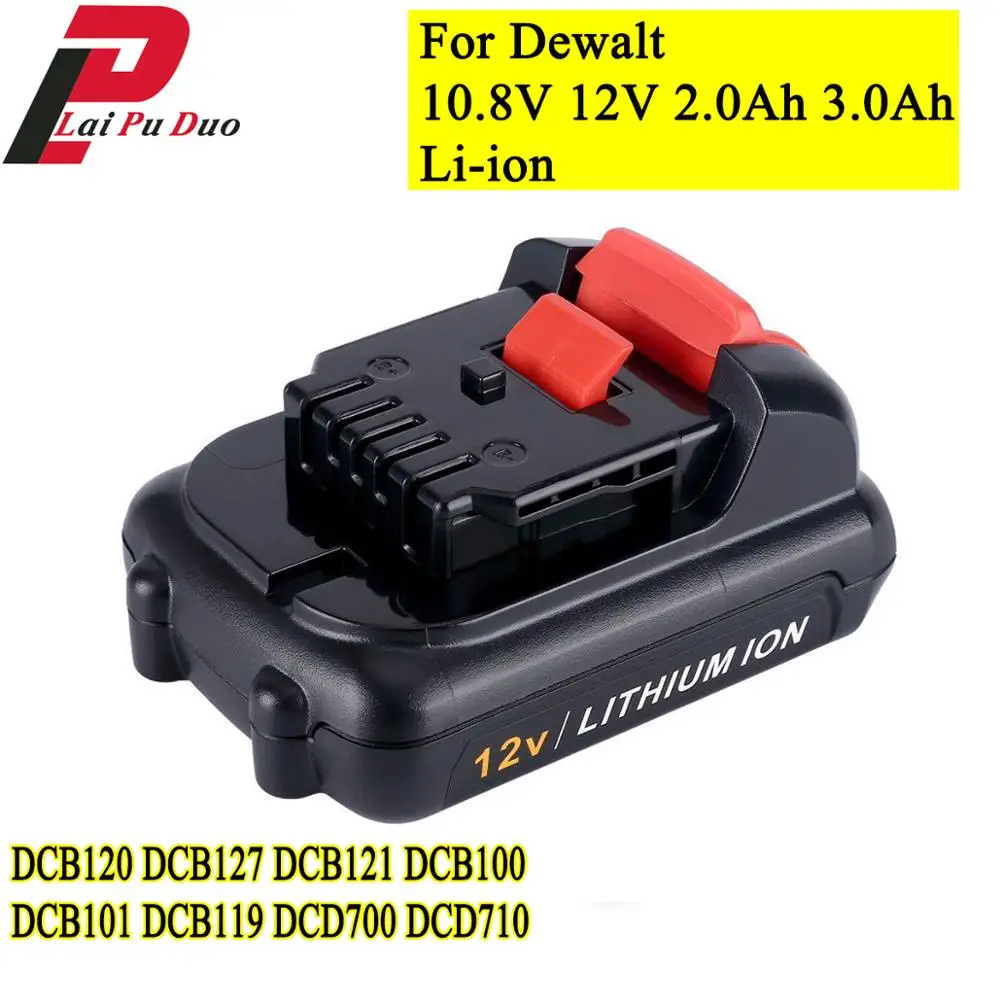 Сменный аккумулятор для электроинструмента DEWALT 12 в Li Ion 2 0 Ач 3 DCB120 DCT414S1 DCF815 DCF813S2