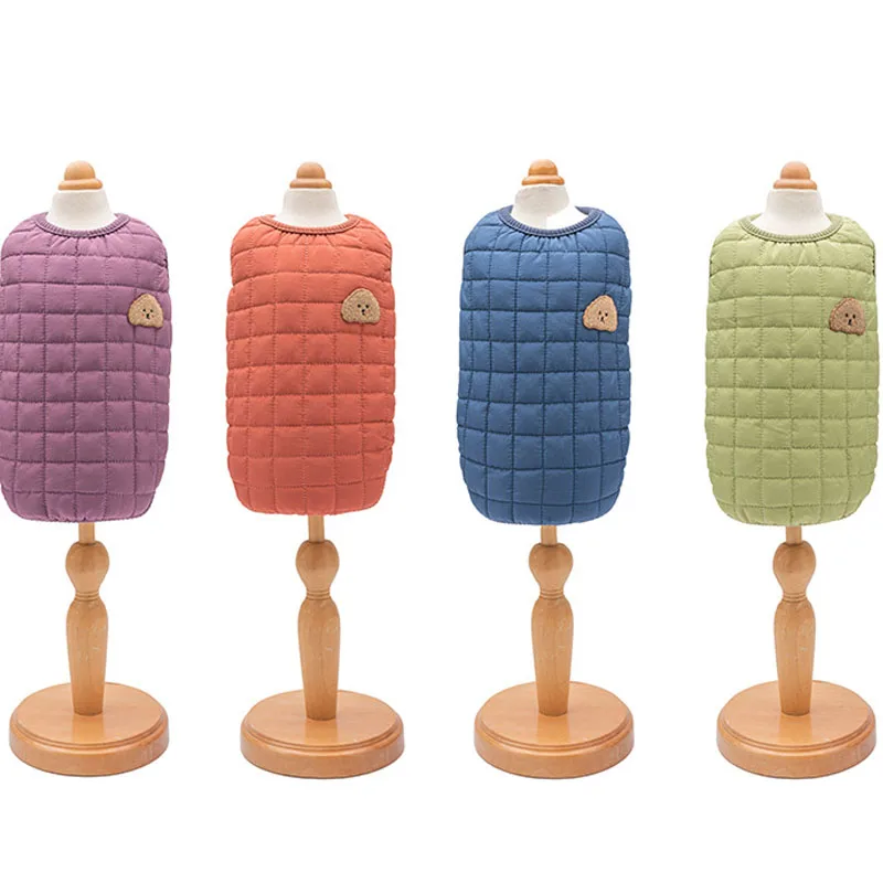 Теплая жилетка для собак и кошек куртка без воротника с хлопковой подкладкой