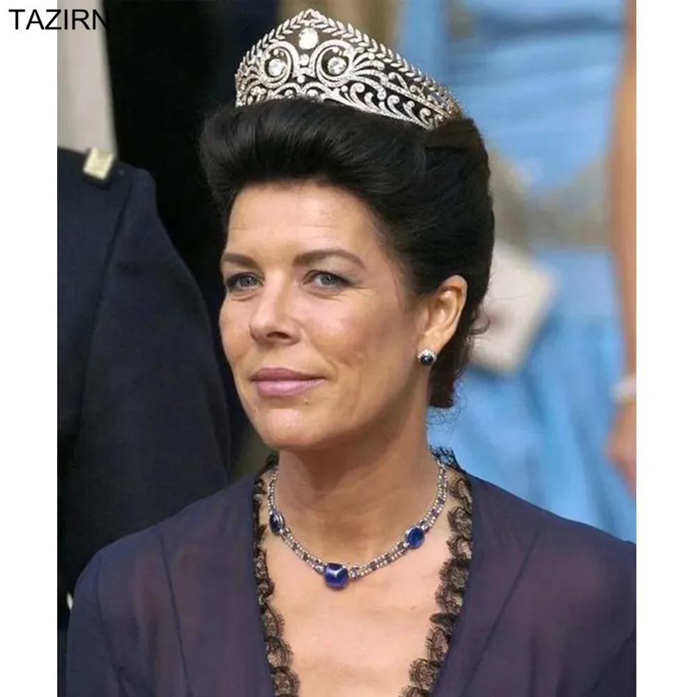 

Full Zircon Royal Princess Caroline Crown Cubic Zirconia Wedding Bridal Tiaras CZ Pageant Headpieces Party Prom Hair Jewelry