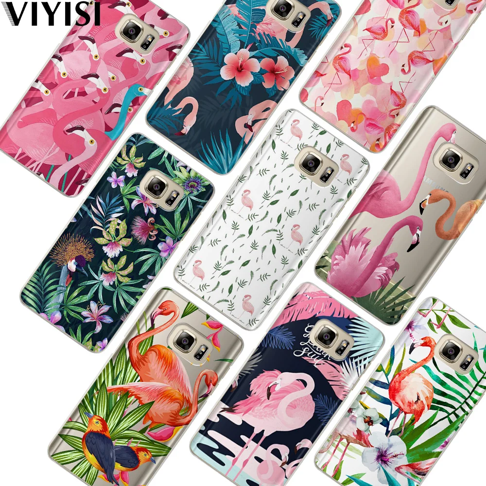 Cute Pink Red Flamingo Bird Mobile Phone Case For Samsung Galaxy S7 S6 Edge S8 S9 Plus S10E Note 8 9 Custom Printed Back Coque |