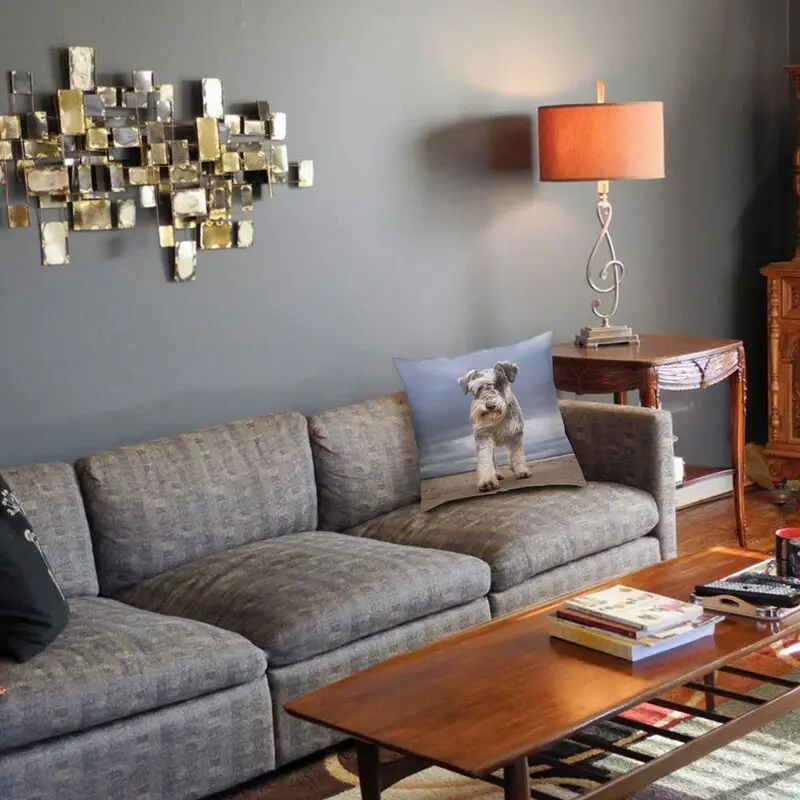 Миниатюрный шнауцер собака узорчатый чехол двухсторонняя 3D Печать Тапочки в