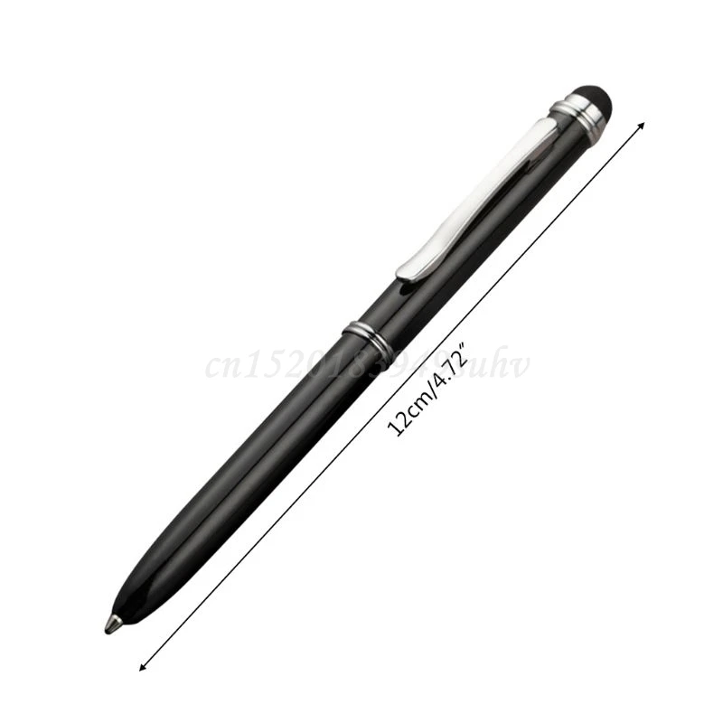 

OOTDTY 2 in 1 Capacitive Touch Screen Stylus Metal Ballpoint Pen for Mobile Phone iPad Writing Tool Office Supplies