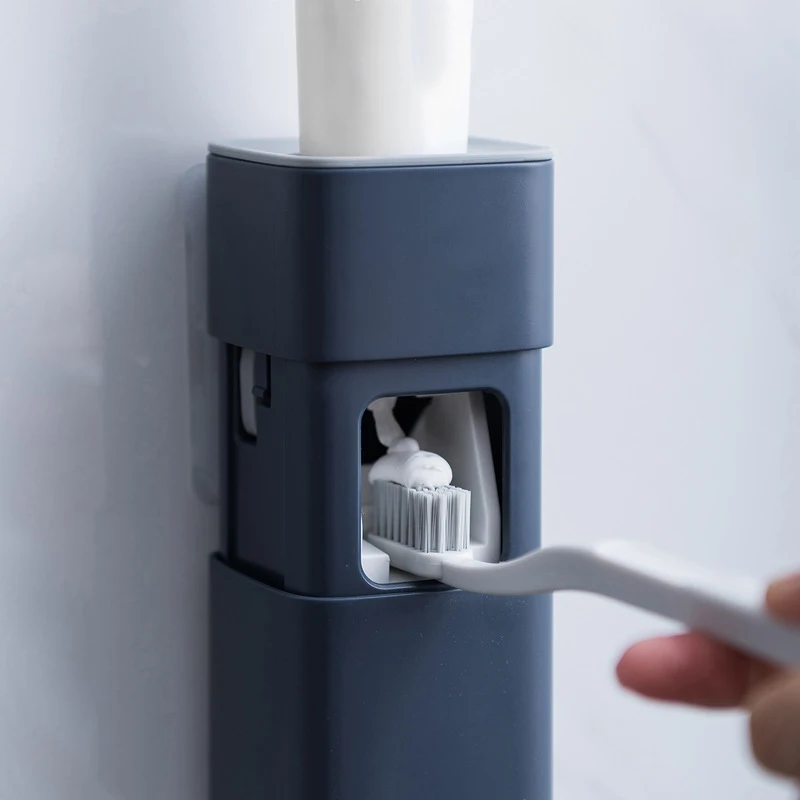 

Automatic Toothpaste Dispenser Dust-Proof Toothbrush Holder Wall Mount Stand Bathroom Accessories Set Toothpaste Squeezers Tooth